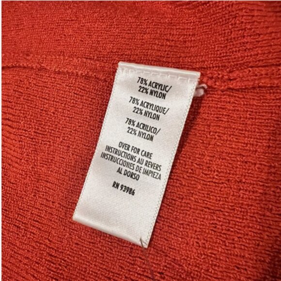 VTG August Max Woman. Size 1X. Red Sweater Long Cardigan. Acrylic Nylon. B129 - Picture 9 of 9